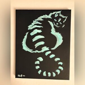 glow in the dark cat painting